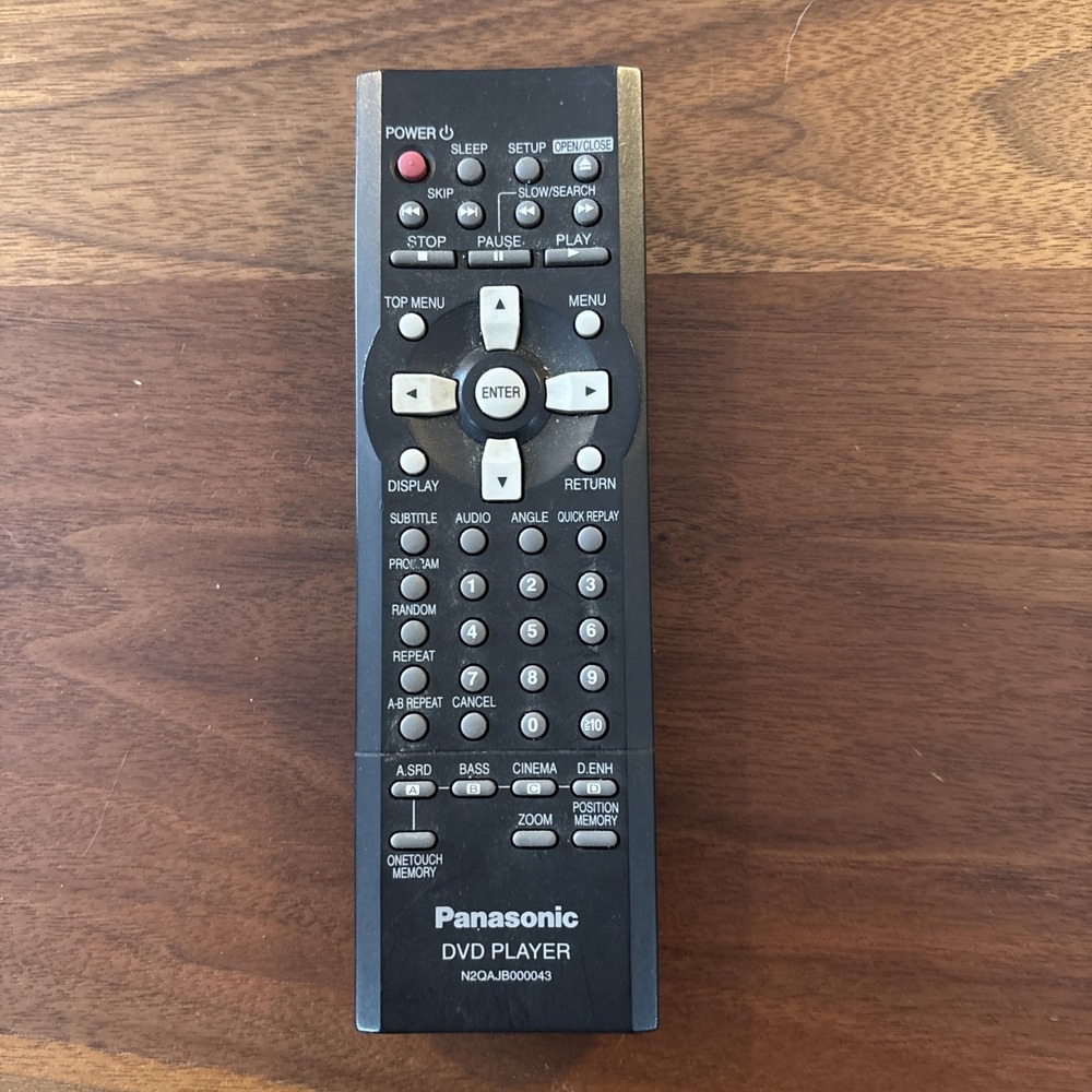 Panasonic‎ DVD Player Remote Control N2QAJB000043 OEM for DVDRV32K DVDRP62